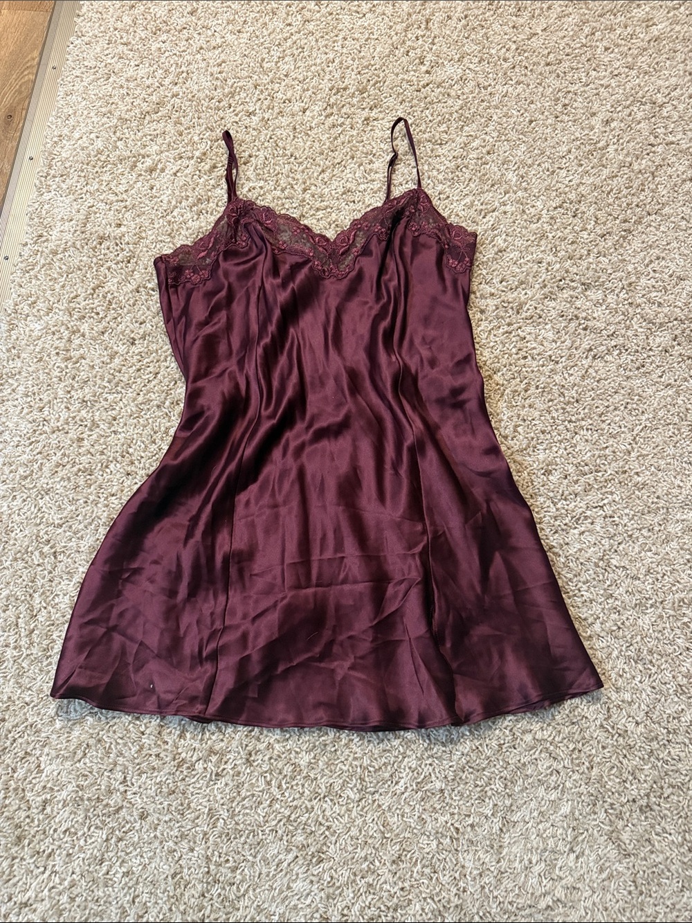 Silky Lace-Trim Slip nightgown